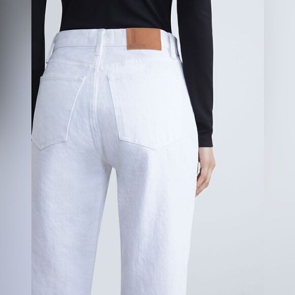 Lafayette 148 NWT DENIM WYTHE JEAN in White Size 32 - Picture 2 of 7